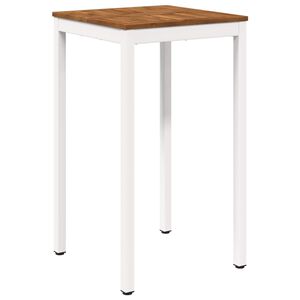 vidaXL Garden Bar Table Natural and White 60 x 60.5 x 105 cm