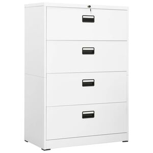 vidaXL Filing Cabinet White 90x46x134 cm Steel