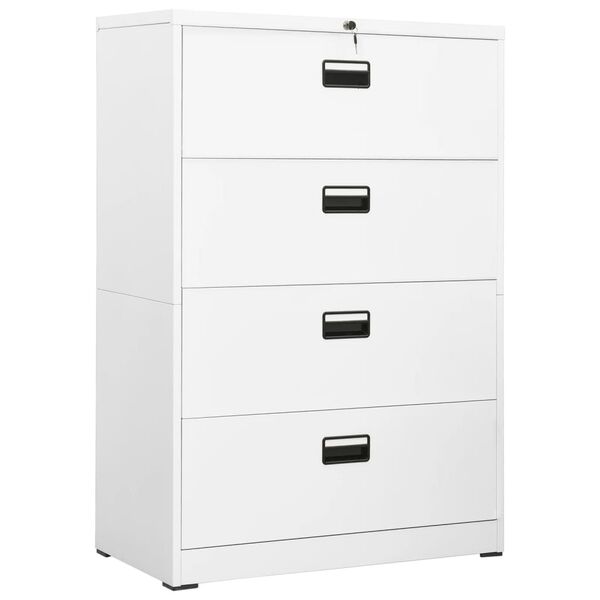 vidaXL Filing Cabinet White 90x46x134 cm Steel