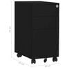 vidaXL Mobile File Cabinet Black 30x45x59 cm Steel