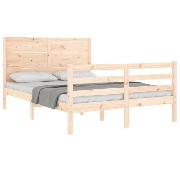 vidaXL Bed Frame without Mattress Double Solid Wood