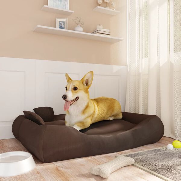 vidaXL Dog Cushion with Pillows Brown 89x75x19 cm Oxford Fabric