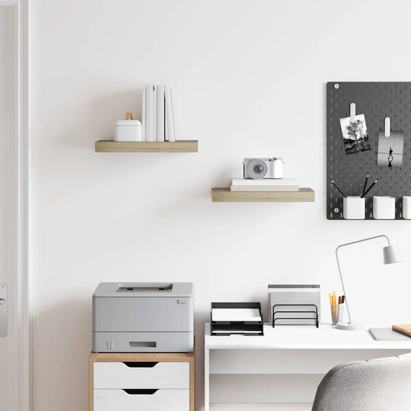 vidaXL Floating Wall Shelves 2 pcs Oak 40x23x3.8 cm MDF