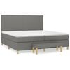 vidaXL Box Spring Bed with Mattress Dark Grey 200x200 cm Fabric