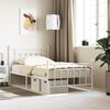 vidaXL Metal Bed Frame without Mattress with Footboard White 100x200cm