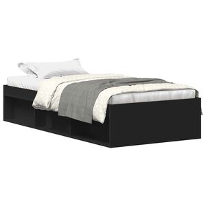 vidaXL Bed Frame without Mattress Black 100x200 cm