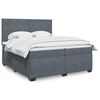 vidaXL Box Spring Bed with Mattress Dark Grey 200x200 cm Velvet