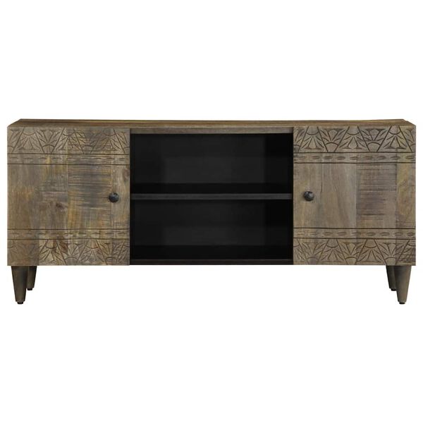 vidaXL TV Cabinet Light Grey 105x33.5x46 cm Solid Wood Mango