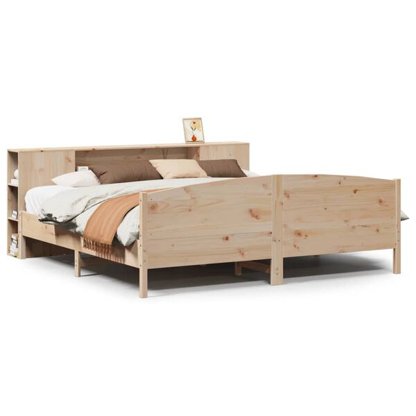 vidaXL Bookcase Bed without Mattress 180x200cm Solid Wood Pine