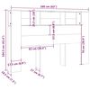 vidaXL Headboard Cabinet Smoked Oak 160x18.5x104.5 cm