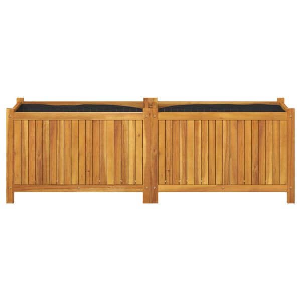 vidaXL Garden Planter with Liner 153x38.5x50 cm Solid Wood Acacia
