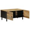 vidaXL Coffee Table Black 80x50x40 cm Solid Rough Wood Mango