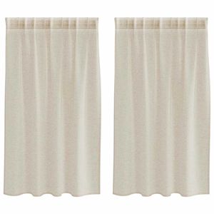 vidaXL Voile Curtain with Curtains 2 pcs Sand 140 x 140 cm Polyester