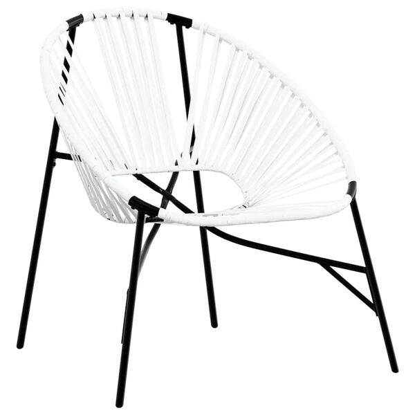 vidaXL Garden Egg Chair Black and White Poly Rattan