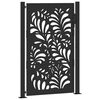 vidaXL Garden Gate Black 100x150 cm Steel Wave Design