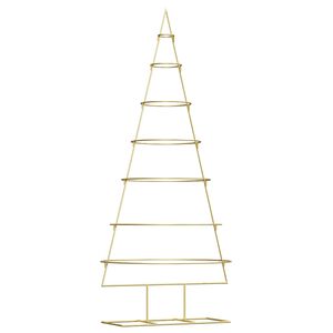 vidaXL Metal Christmas Tree with Stand Gold 180 cm Powder-coated steel