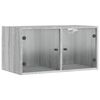 vidaXL Wall Cabinet with Glass Doors Grey Sonoma 68,5x37x35 cm