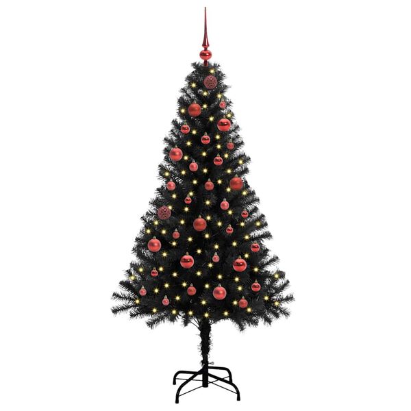 vidaXL Christmas Tree with 150 LEDs with Stand Black 150 cm PVC