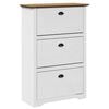 vidaXL Shoe Rack BODO White and Brown 80x35x118 cm