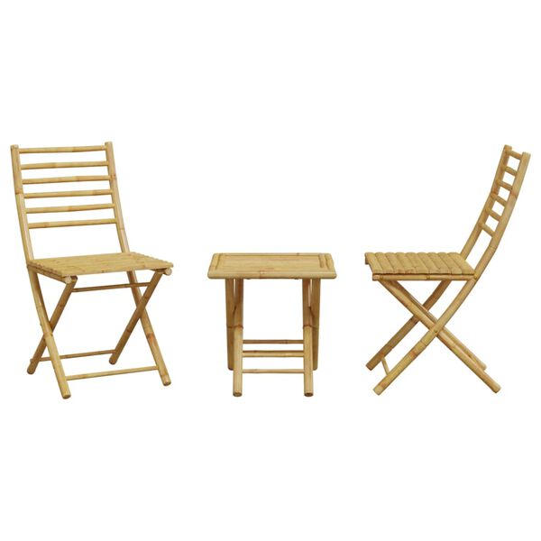 vidaXL 3 Piece Bistro Set Bamboo