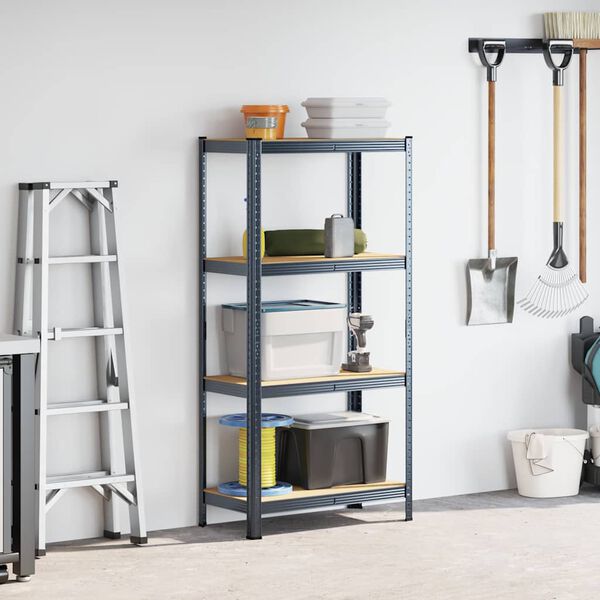 vidaXL 4-Layer Storage Shelf Anthracite Steel&Engineered Wood
