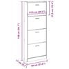 vidaXL Shoe Cabinet White 59x17x150 cm Engineered Wood