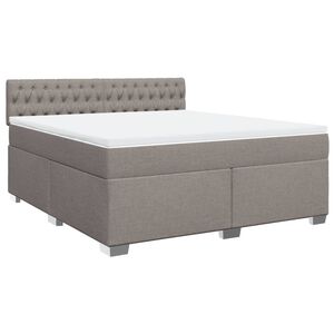 vidaXL Box Spring Bed with Mattress Taupe 180x200 cm Fabric