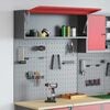 vidaXL Tool Cabinet Set with Shelf 3 pcs Red Powder-Coated Steel