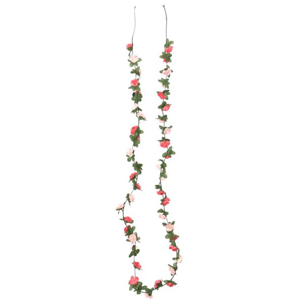 vidaXL Christmas Flower Garlands 6 pcs Spring Rose 250 cm