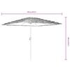 vidaXL Garden Parasol with Steel Pole Green 248x248x248 cm