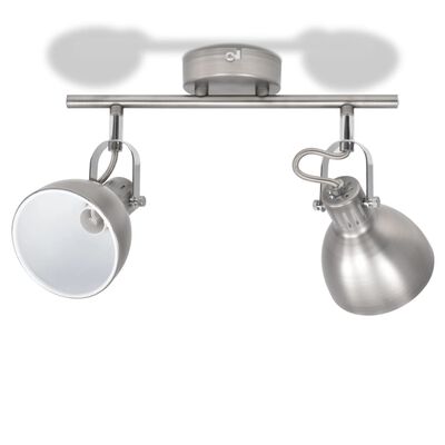 vidaXL Ceiling Lamp for 2 Bulbs E14 Grey