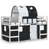 vidaXL Kids' Loft Bed with Tunnel without Mattress White&Black 80x200cm