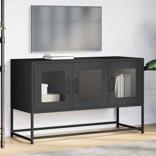 vidaXL TV Cabinet Black 100.5x39x60.5 cm Cold-rolled Steel
