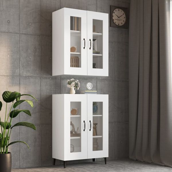vidaXL Hanging Wall Cabinet White 69.5x34x90 cm