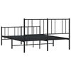 vidaXL Metal Bed Frame without Mattress with Footboard Black 120x200cm
