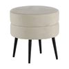 Venture Home Pouffe Pot 40x40x40 cm Velvet Black and Light Beige
