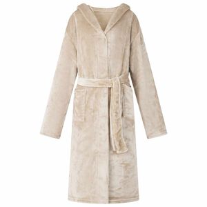 vidaXL Bathrobe Hoodie Beige XL Flannel