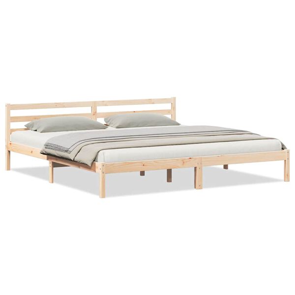 vidaXL Bed Frame Brown 225.5 x 205.5 x 69.5 cm Solid Pine Wood