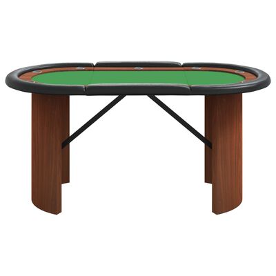 vidaXL 10-Player Poker Table Green 160x80x75 cm