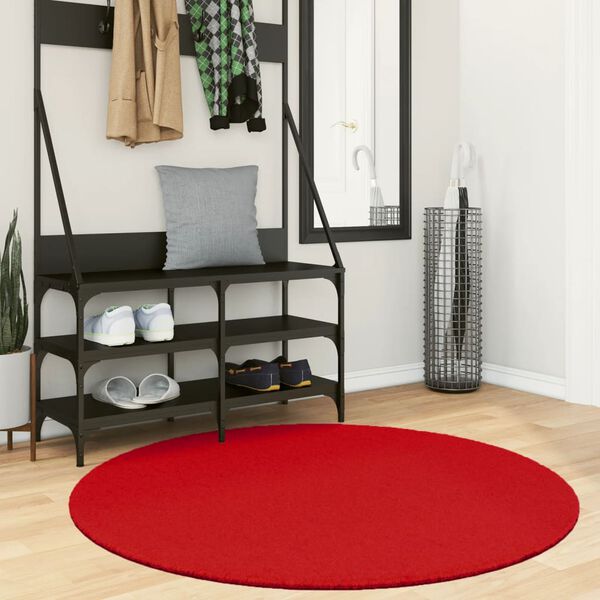 vidaXL Rug OVIEDO Short Pile Red &Oslash; 120 cm