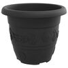 vidaXL Round Flower Pot 24 pcs Black &Oslash; 30 x 25 cm Plastic