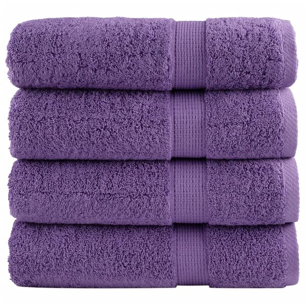 vidaXL Premium Hand Towels SOLUND 4 pcs Purple 50x100 cm 600 gsm