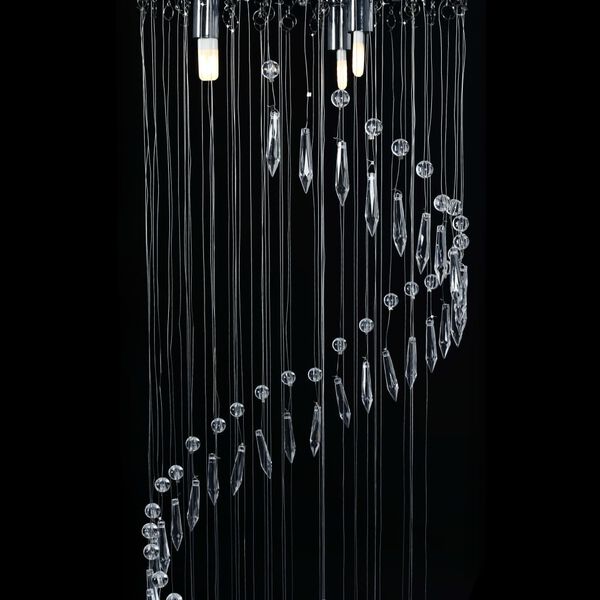 vidaXL Ceiling Lamp with Crystal Beads Silver Spiral G9