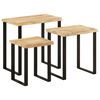 vidaXL Nesting Tables 3 pcs with Live Edge Solid Wood Mango
