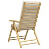 vidaXL 6 Piece Folding Reclining Chairs with Cream White Cushions Bamboo