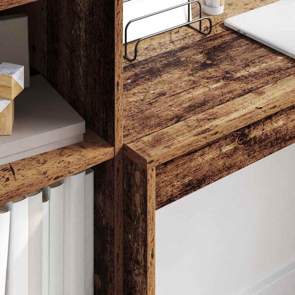 vidaXL Desk with Drawer 2 pcs Old Wood