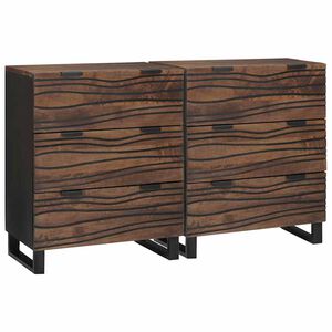 vidaXL Sideboard Set 2 pcs Walnut 60 x 33.5 x 75 cm Solid Mango Wood