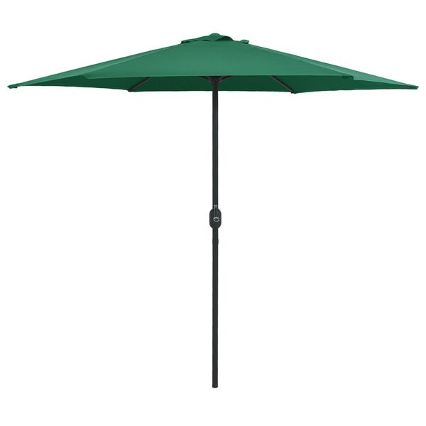 vidaXL Garden Parasol with Aluminium Pole 270x246 cm Green