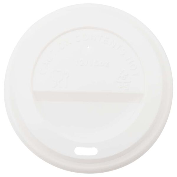 vidaXL Paper Coffee Cup Lids &Oslash;90 mm 12oz and 16oz 1000 pcs White Plastic