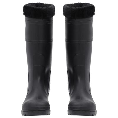 vidaXL Rian Boots with Removable Socks Black Size 43 PVC